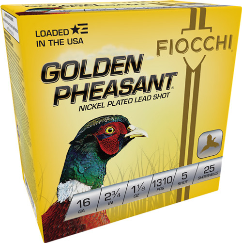 FIOCCHI GOLDEN PHEASANT 16GA 2.75" 1-1/8 #5 25RD 10BX/CS