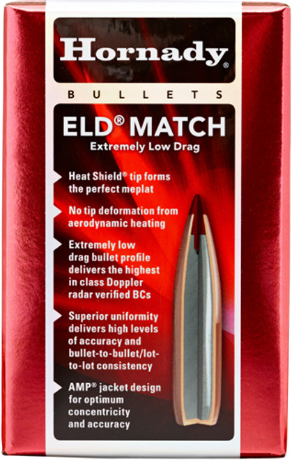 HORNADY BULLETS 6.5MM .264 100GR ELD-MATCH 100CT 25BX/CS