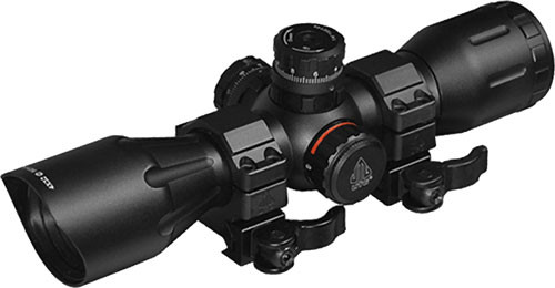 UTG CROSSBOW SCOPE 4X32 1" PRO 5-STEP RGB RETICLE QD RINGS