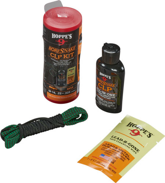 HOPPES BORESNAKE CLEANING KIT COMBO W/CLP .22/.223 RIFLE