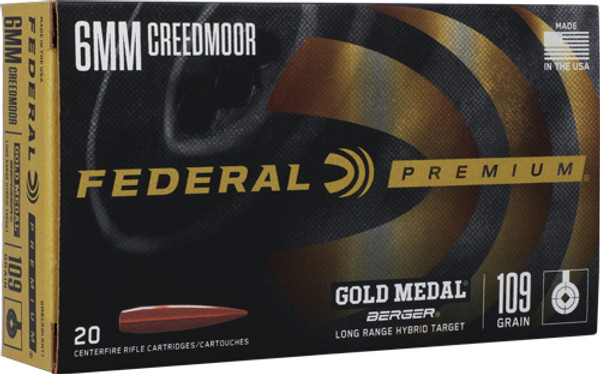 FEDERAL GOLD MEDAL 6MM CM 109GR LR TARGET 20RD 10BX/CS