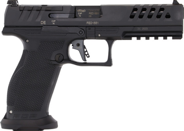 WALTHER PDP MATCH 9MM 5" OR 10-SHOT BLACK POLYOMER FRAME