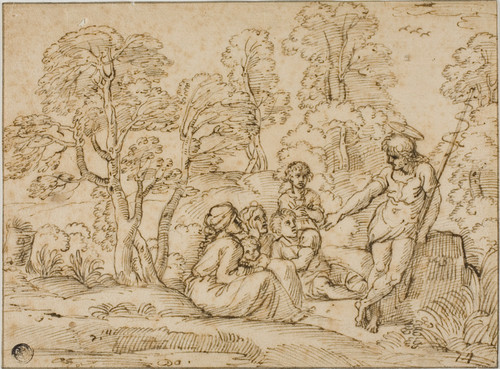Gallery Edition study of After Annibale Carracci's Saint John the Baptist Preaching.