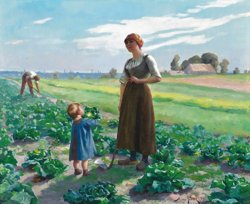 Gallery Edition study of Aimé Perret's The Lettuce Patch.
