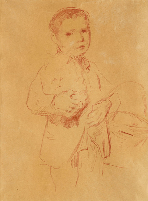 Gallery Edition study of Albert Anker's Boy with a basket.
