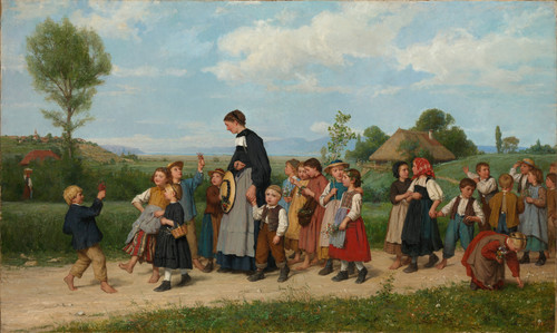 Gallery Edition study of Albert Anker's The school walk.