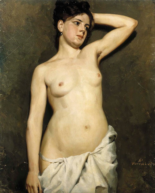 Gallery Edition study of Albert Edelfelt's Female Nude, Study.
