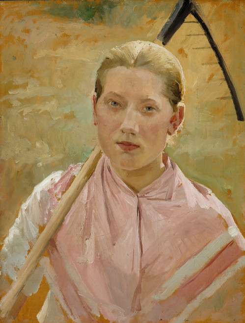 Gallery Edition study of Albert Edelfelt's Girl With A Rake, Study For August.