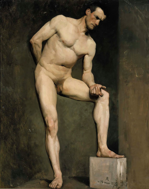 Gallery Edition study of Albert Edelfelt's Male Model, Academy Study.
