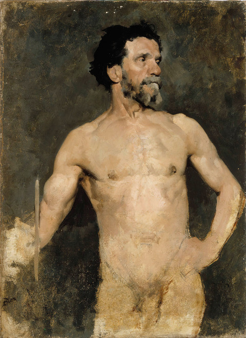 Gallery Edition study of Albert Edelfelt's Male Model, Study.