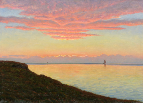 Gallery Edition study of Albert Edvard Wang's Küstenlandschaft im Abendrot.