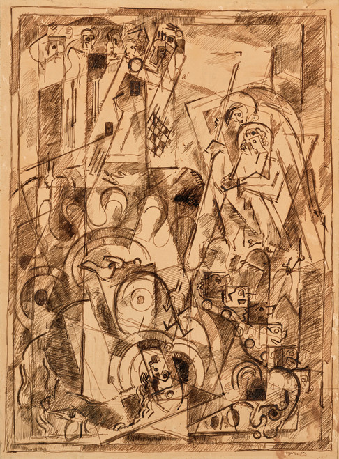Gallery Edition study of Albert Gleizes's Chute de Babylone.