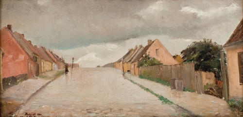 Gallery Edition study of Albert Gottschalk's Bakkegade i Hillerød.