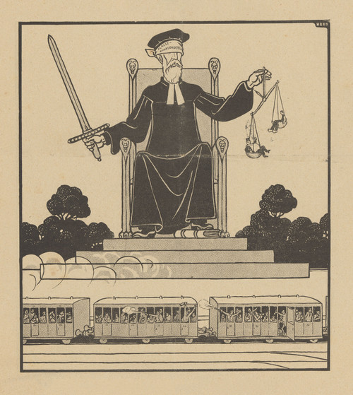 Gallery Edition study of Albert Hahn's De Notenkraker, 7 december 1907 ; De blinde justitie.