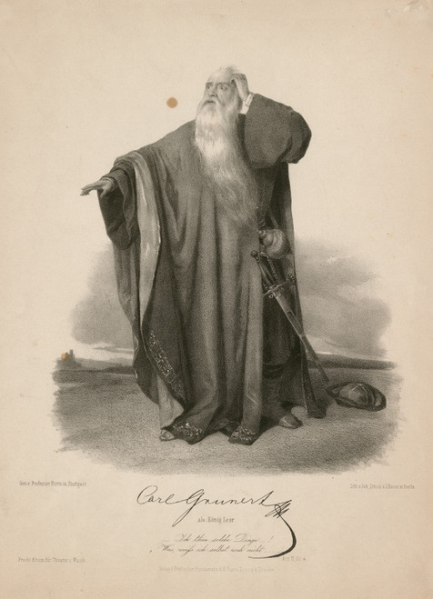 Gallery Edition study of Albert Henry Payne's Carl Grunert als König Lear [in Shakespeare’s King Lear].