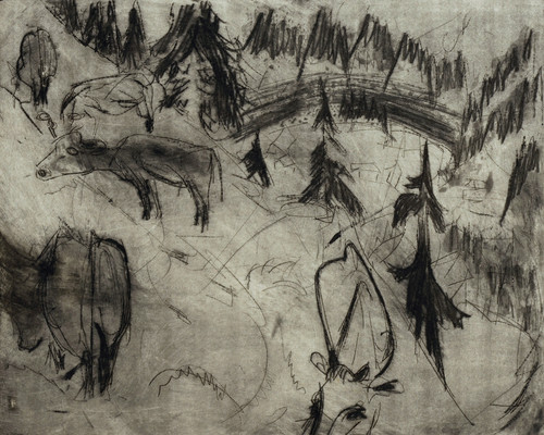 Gallery Edition study of Albert Müller's Bergweide.
