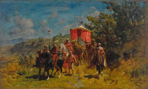 Gallery Edition study of Alberto Pasini's An Arab Caravan.