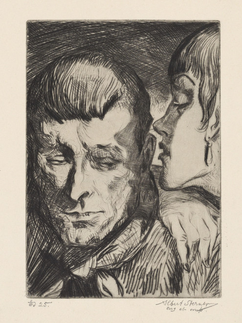 Gallery Edition study of Albert Sterner's Evil counsel.
