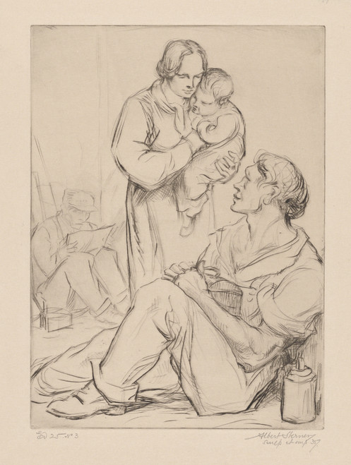 Gallery Edition study of Albert Sterner's Noon hour.