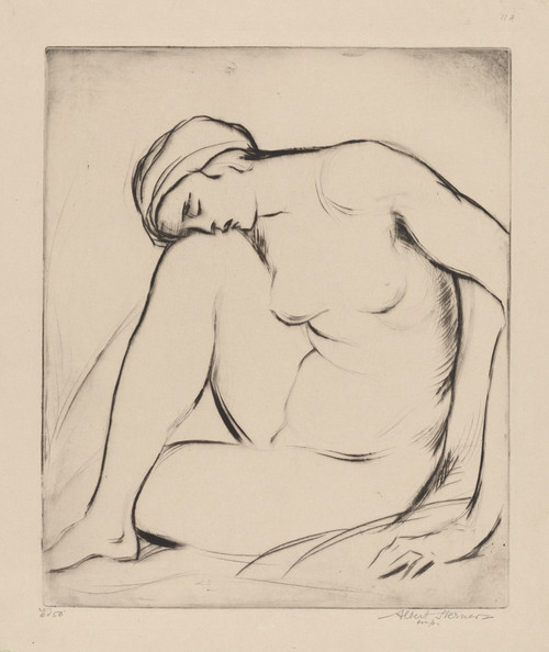 Gallery Edition study of Albert Sterner's Nude resting.