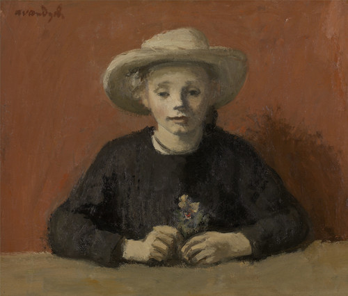 Gallery Edition study of Albert Van Dyck's Gusta with hat.