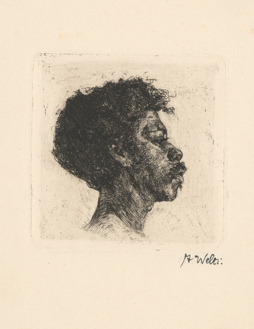 Gallery Edition study of Albert Welti's Kopf eines schwarzen Mannes.