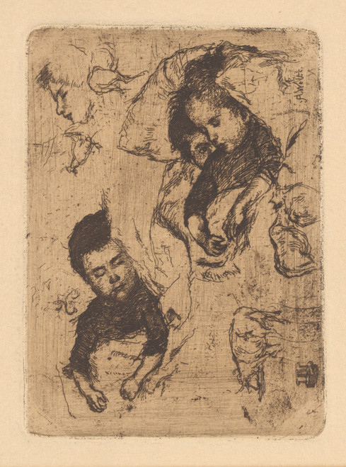 Gallery Edition study of Albert Welti's Schlafende Kinder.