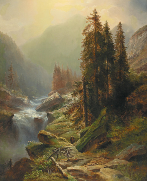Gallery Edition study of Albert Zimmermann's Large Mountain Landscape.