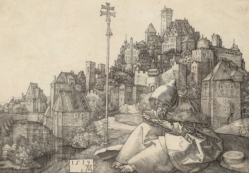 Gallery Edition study of Albrecht Dürer's Saint Anthony reading.