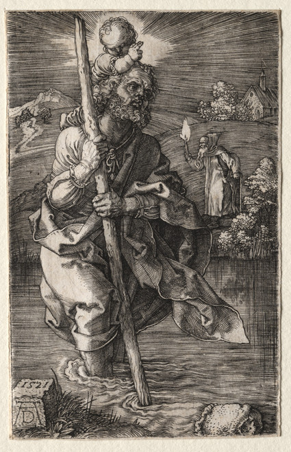 Gallery Edition study of Albrecht Dürer's St. Christopher, Facing Right.