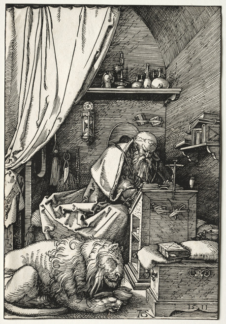 Gallery Edition study of Albrecht Dürer's St. Jerome in His Cell.