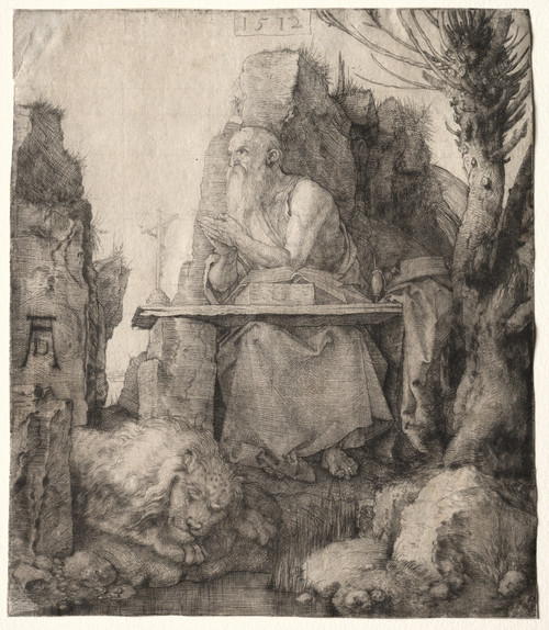 Gallery Edition study of Albrecht Dürer's St. Jerome Seated near a Pollard Willow.
