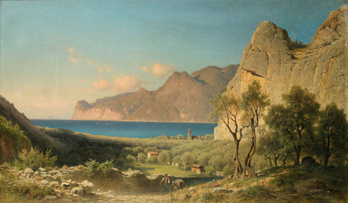 Gallery Edition study of Aleksander Swieszewski's Mediterranean landscape.
