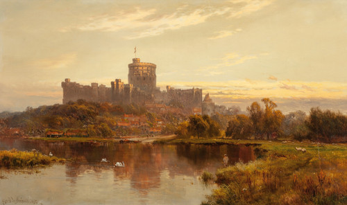 Gallery Edition study of Alfred de Bréanski's Windsor Castle at sunset.