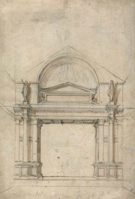 Gallery Edition study of Alfred George Stevens's Architectural Design, probably for a church.