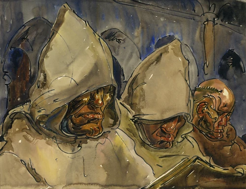 Gallery Edition study of Alfred Ost's Biddende broeders.