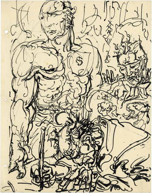 Gallery Edition study of Alfred Ost's Drie figuren.