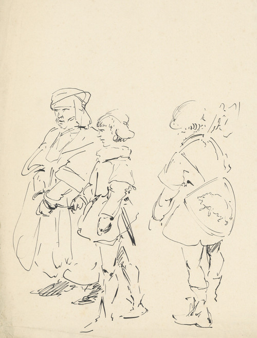 Gallery Edition study of Alfred Ost's Drie processie figuren.