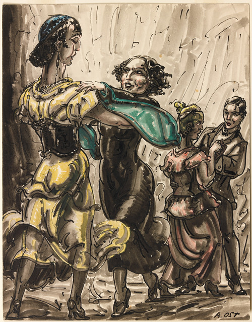 Gallery Edition study of Alfred Ost's Twee dansende paren.