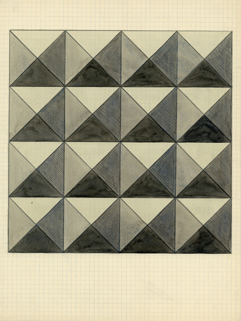 Gallery Edition study of Alfred Ost's Vierkanten en driehoeken in vierkant.