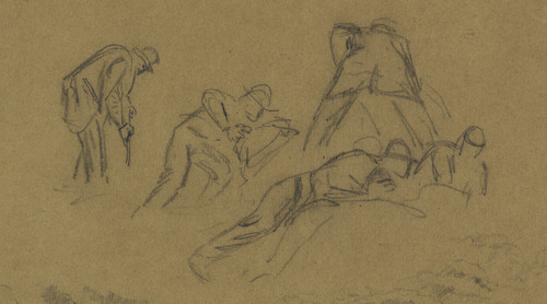 Gallery Edition study of Alfred Rudolph Waud's Five men digging.