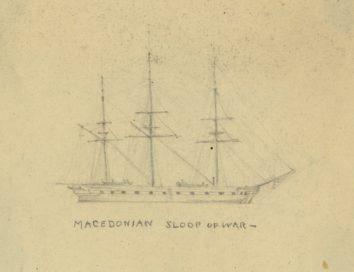 Gallery Edition study of Alfred Rudolph Waud's Macedonian, sloop of war.