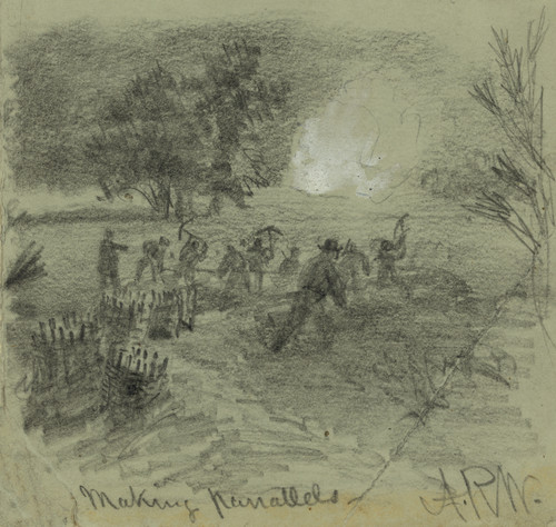 Gallery Edition study of Alfred Rudolph Waud's Making parrallels.