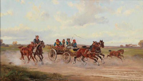 Gallery Edition study of Alfred Steinacker's Ungarisches Marktfuhrwerk.