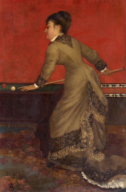 Gallery Edition study of Alfred Stevens's Elegant at Billiards.