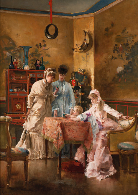 Gallery Edition study of Alfred Stevens's Les Visiteuses.