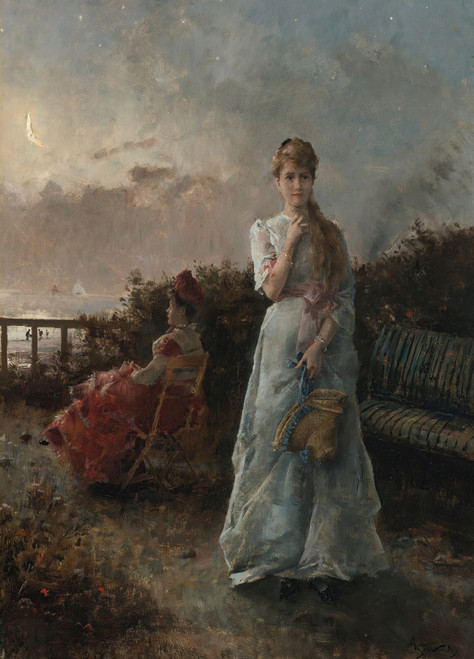 Gallery Edition study of Alfred Stevens's Un Soir À La Mer.