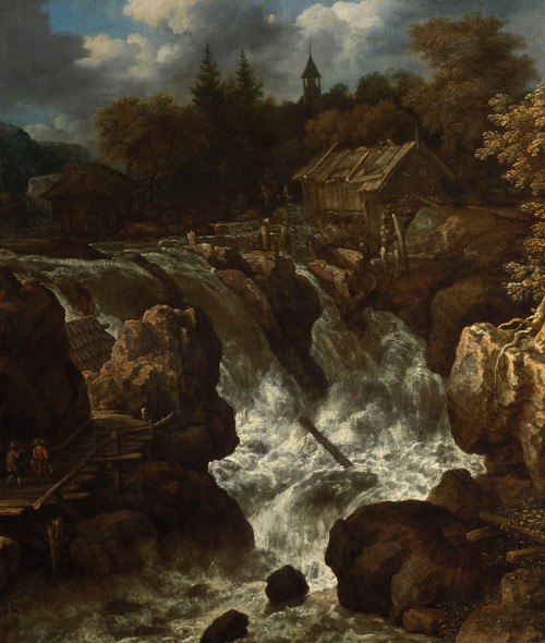 Gallery Edition study of Allaert van Everdingen's Landscape with a waterfall.