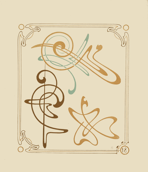 Gallery Edition study of Alphonse Mucha's Abstract design based on arabesques.
