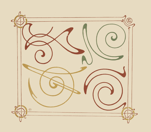 Gallery Edition study of Alphonse Mucha's Abstract design based on arabesques..